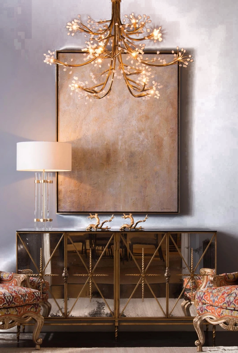 Leah chandelier, sixteen lights, metal, iron — View 3