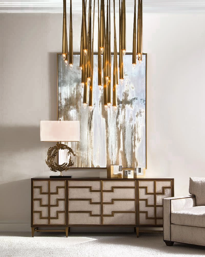 Hans chandelier, twenty-three lights, metal, brass — Veduta 3
