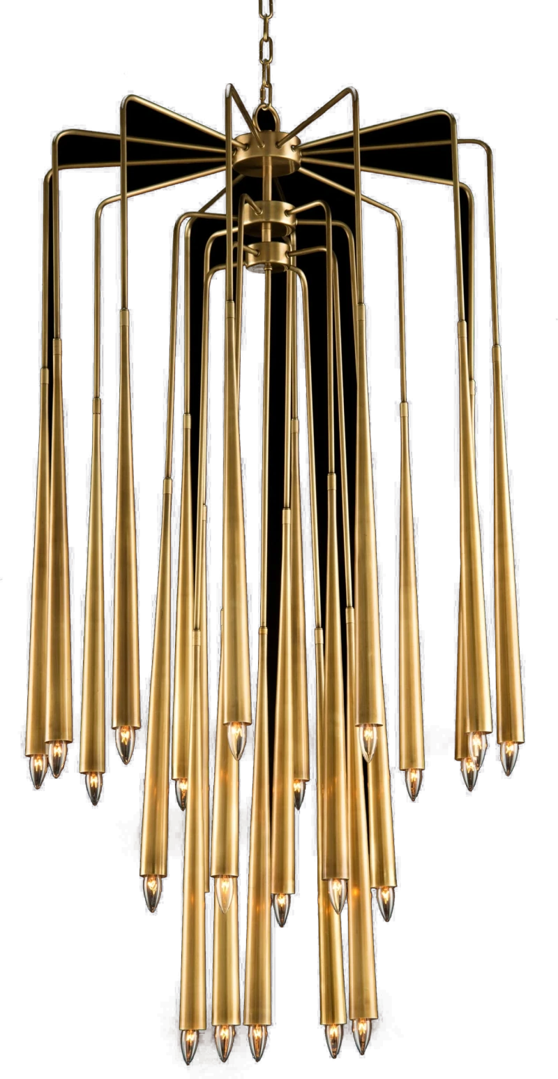 Hans chandelier, twenty-three lights, metal, brass — Veduta 2