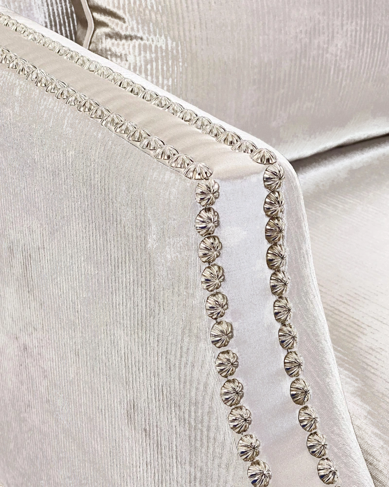 Bel Air armchair, grey velvet, wood, acacia — View 2
