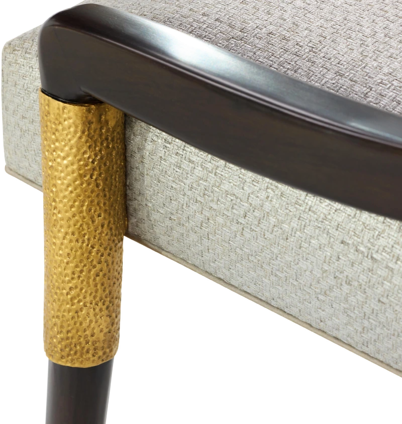 Savona side chair, pewter, wood, beech, metal, aluminum, stone, quartz — View 2