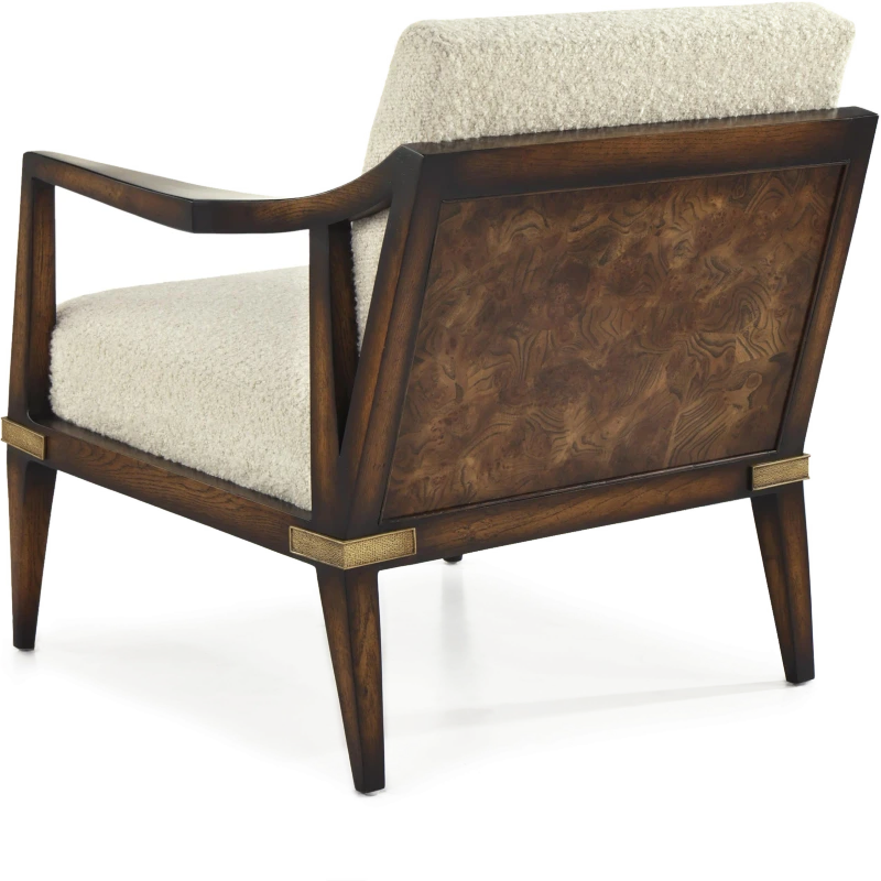 Pointe armchair, parchment, wood, oak, metal, brass — View 4