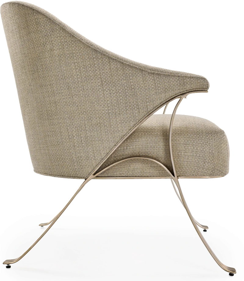 Slope accent chair, wood, acacia, metal, steel — View 3