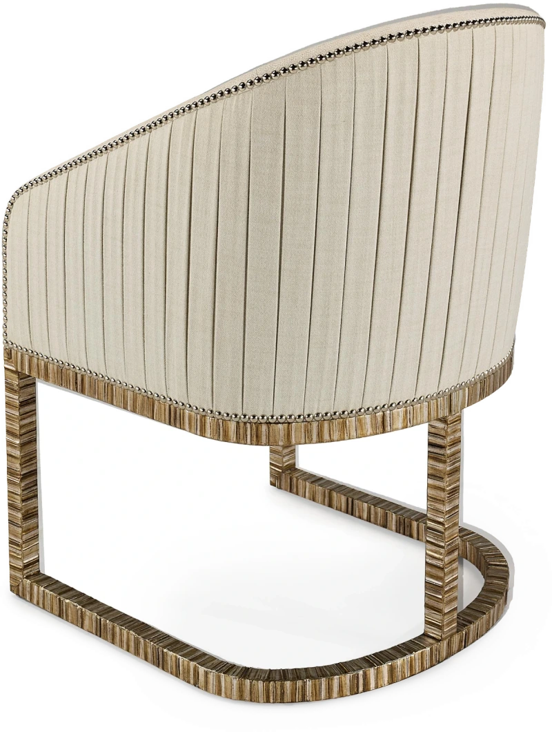 Palermo dining chair, flax, wood, acacia, composite, metal, steel, leaf, silver — View 2