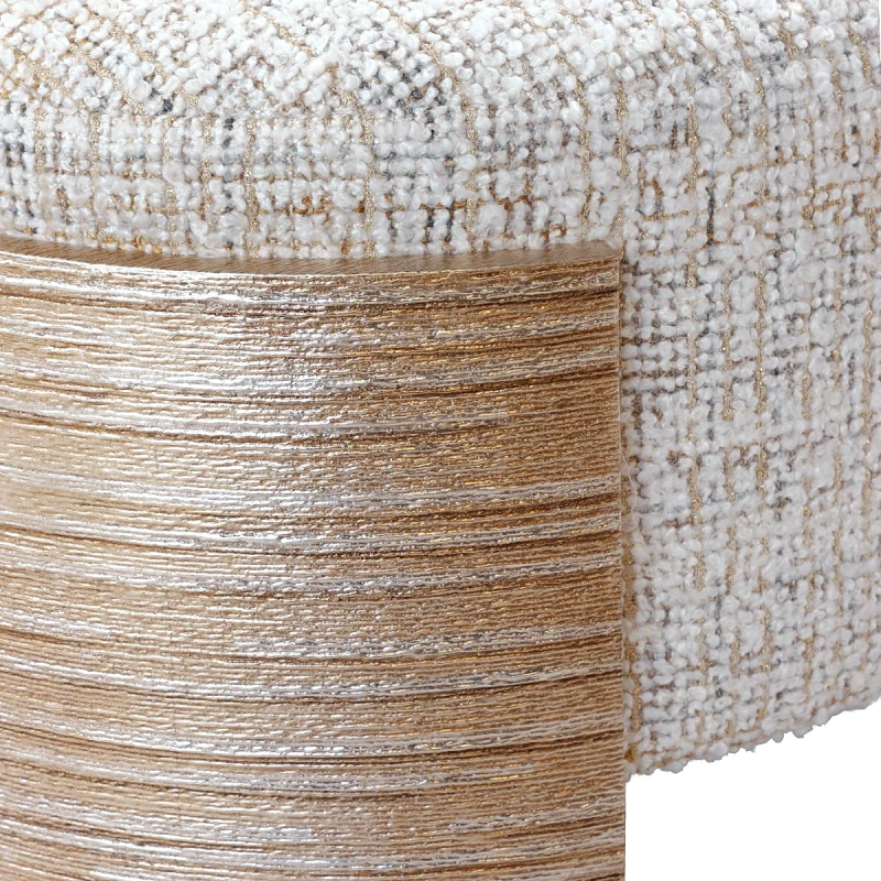 Certa bench, striated gold, wood, beech, composite, metal, steel — View 2