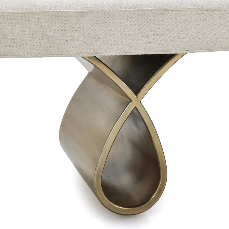 Loop bench, wood, metal, aluminum — View 3