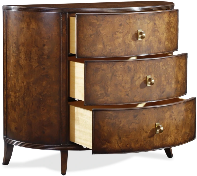 Sylvestre demilune chest, walnut, wood, beech, wood, walnut, metal, brass, metal, steel — View 2