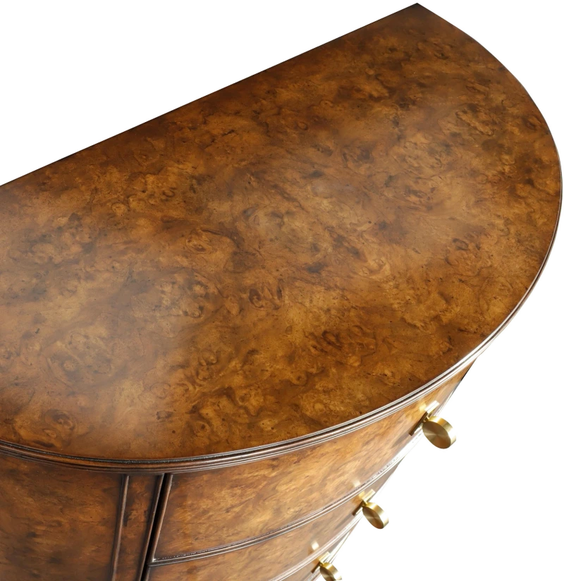 Sylvestre demilune chest, walnut, wood, beech, wood, walnut, metal, brass, metal, steel — View 3