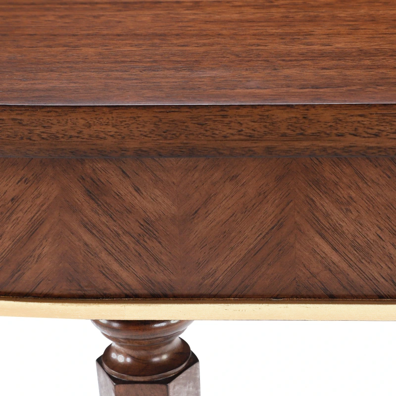 Riverton console table, wood, eucalyptus, metal, brass — Veduta 2
