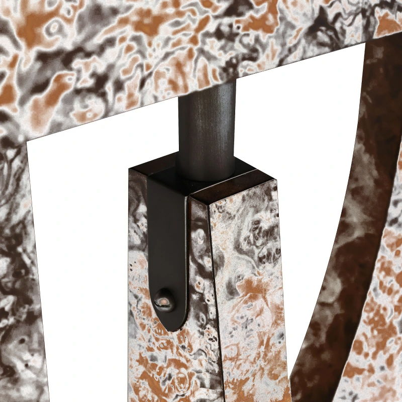 Parabola console table, wood, black walnut, metal, steel — Veduta 3