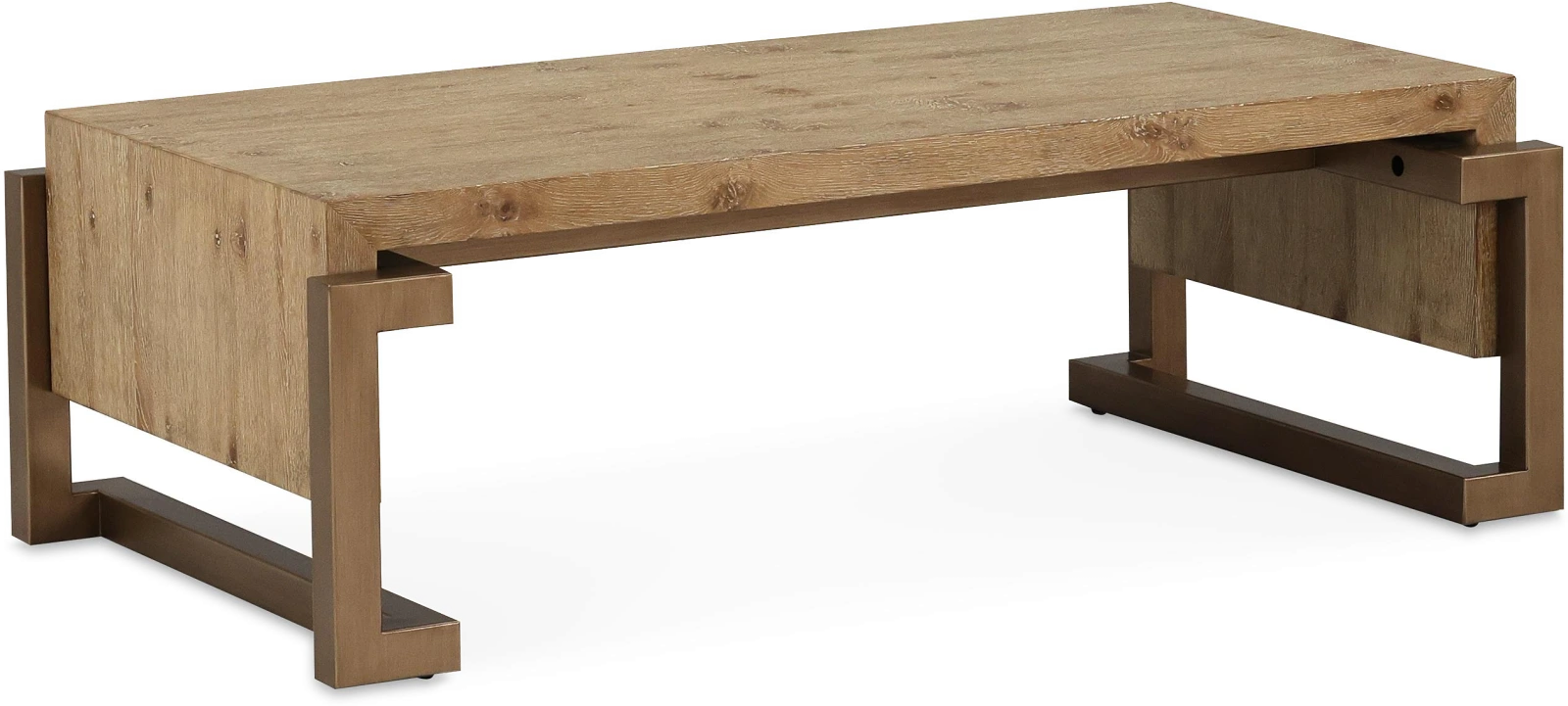Dorado cocktail table, wood, white oak, steel