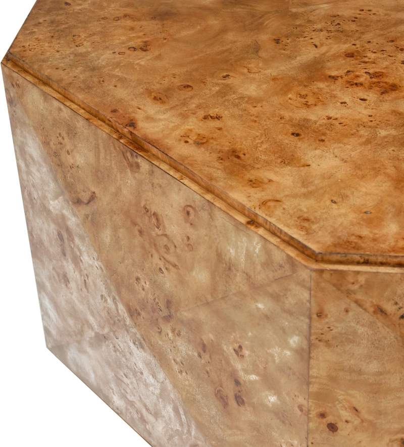 Lombard cocktail table, mappa burl veneer — View 3
