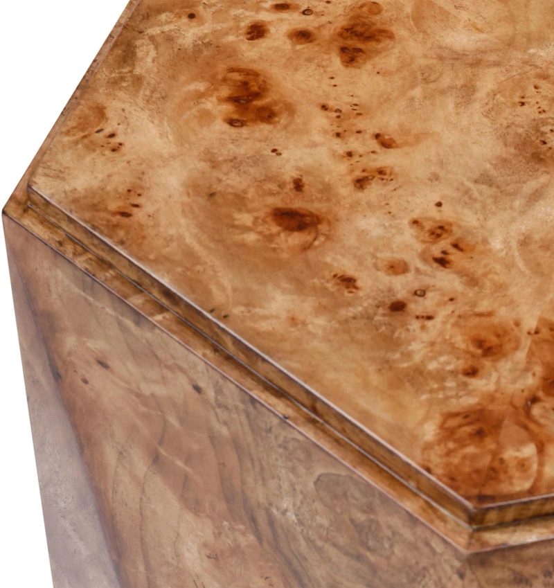Lombard side table, mappa burl veneer — View 2
