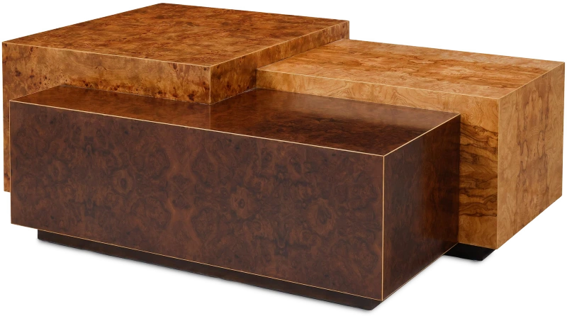 Alber cocktail table, mappa burl veneer, olive ash burl veneer, wood, black walnut — View 2