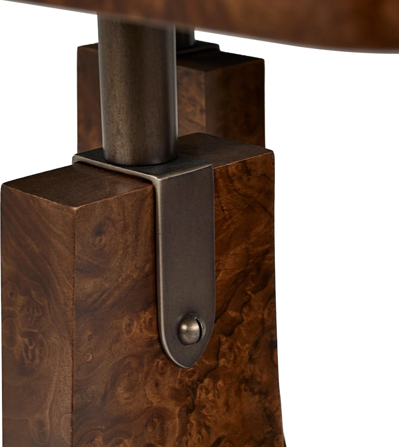 Parabola cocktail table, wood, black walnut, metal, steel, tempered glass — Ansicht 2