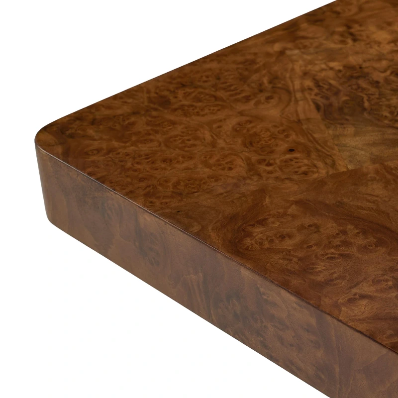 Parabola cocktail table, wood, black walnut, metal, steel, tempered glass — Ansicht 3