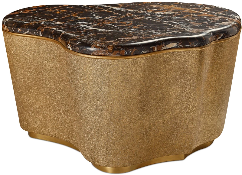 Genoa cocktail table, right, composite, stone, marble — View 2