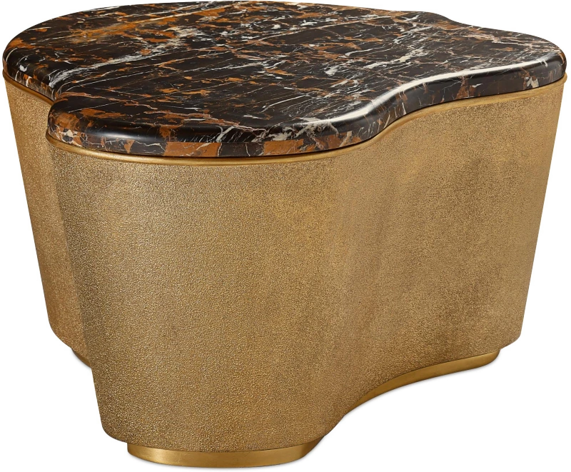 Genoa cocktail table, right, composite, stone, marble — View 3