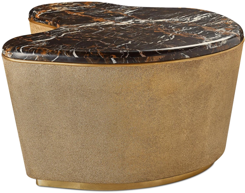 Genoa cocktail table, left, composite, stone, marble — Veduta 2
