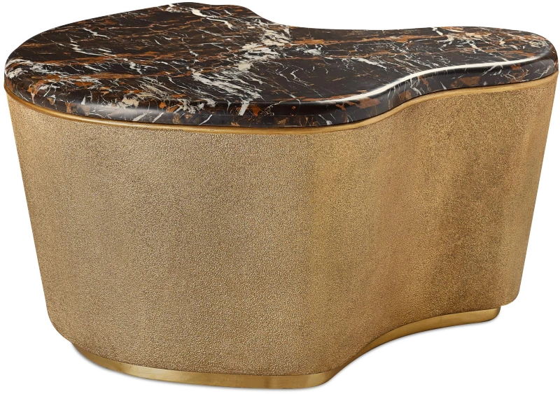 Genoa cocktail table, left, composite, stone, marble — Veduta 3