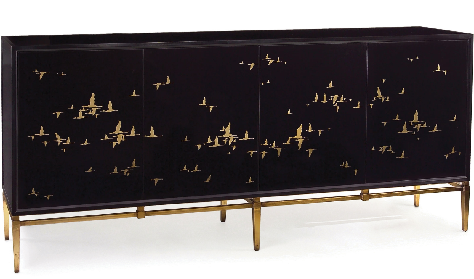 Migration credenza, four doors, wood, glass — Veduta 2