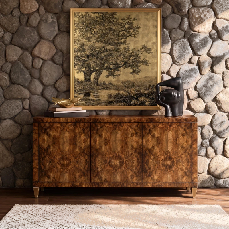Woodcroft sideboard, three doors, wood, walnut — View 5