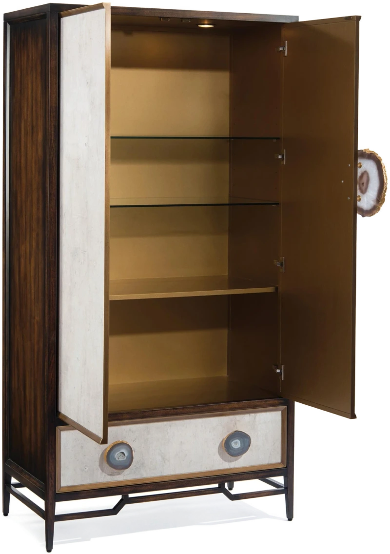 Mercia bar cabinet, wood, black walnut, stone, agate — Ansicht 3