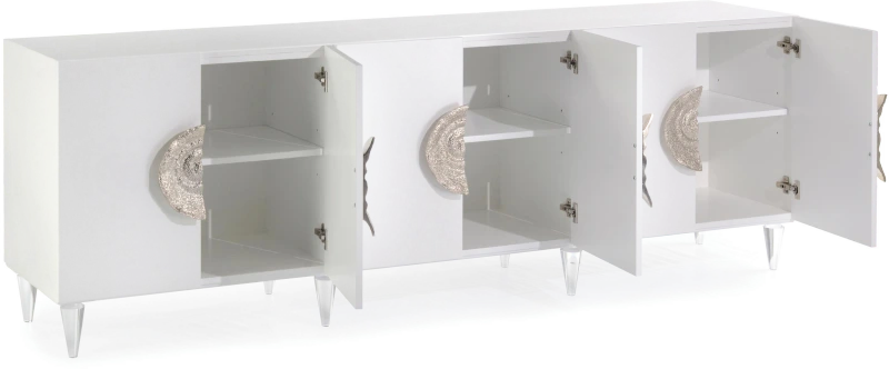 Triesse credenza, six doors, metal, aluminum, acrylic — View 3