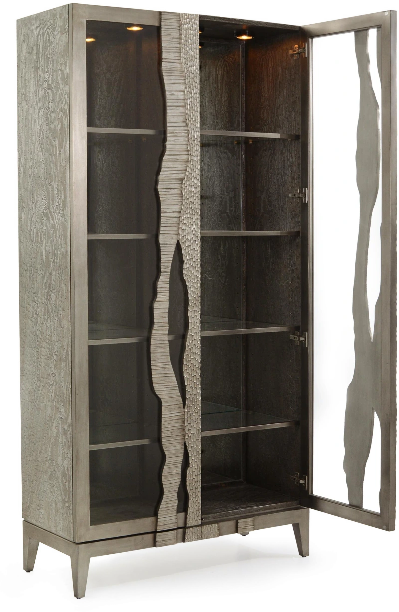 River's Edge display cabinet, wood, tamo ash, glass — View 3