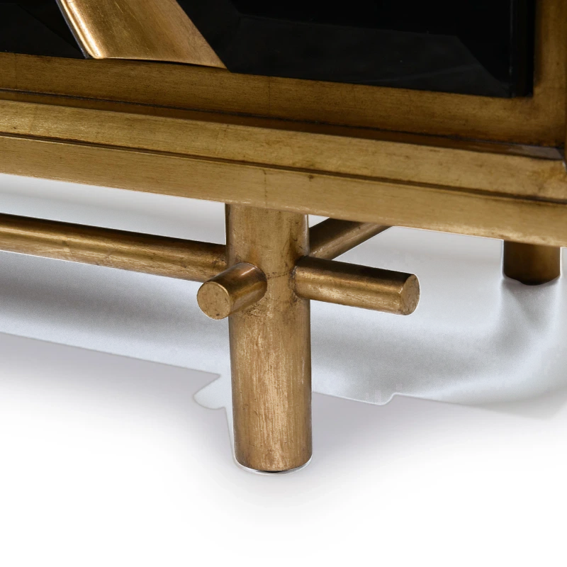 Ravine credenza, black, wood, beech, glass, metal, steel — View 5