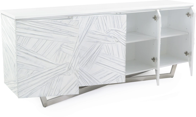 Entwined credenza, metal, stainless — View 2