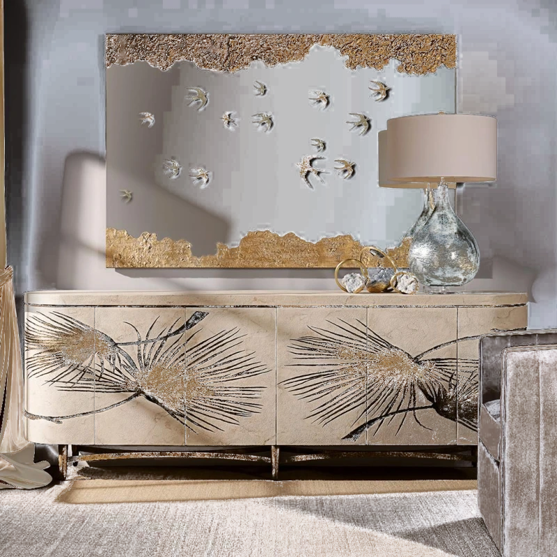Chardon credenza, six doors, wood, metal, steel — View 6