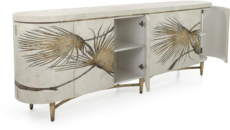 Chardon credenza, six doors, wood, metal, steel — View 2