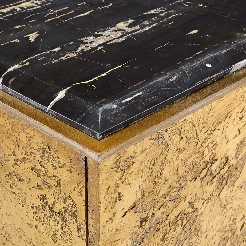Aurelius credenza, four doors, wood, stone, marble, metal, aluminum, leaf, gold — Ansicht 5