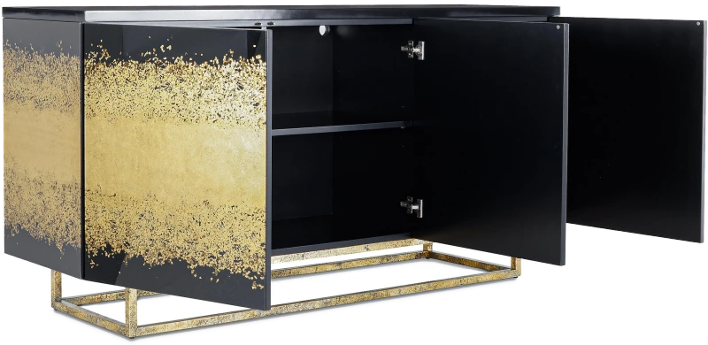 Faro credenza, three doors, wood, celtis, glass, metal, steel — Ansicht 2