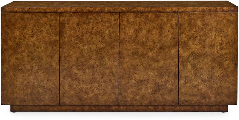 Forest's Edge credenza, four doors, mappa burl veneer — View 4