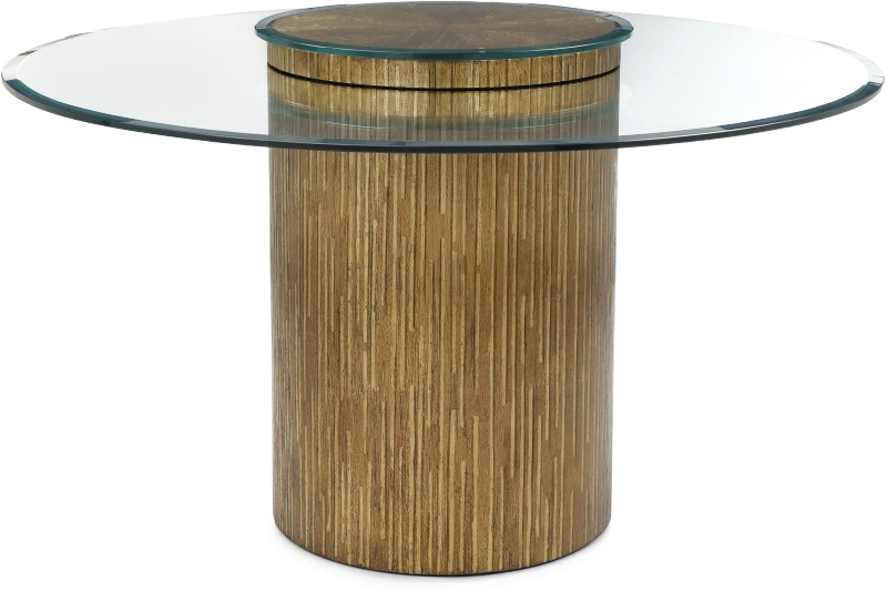 Stria dining table, wood, tempered glass — View 2