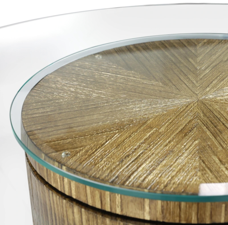 Stria dining table, wood, tempered glass — View 4