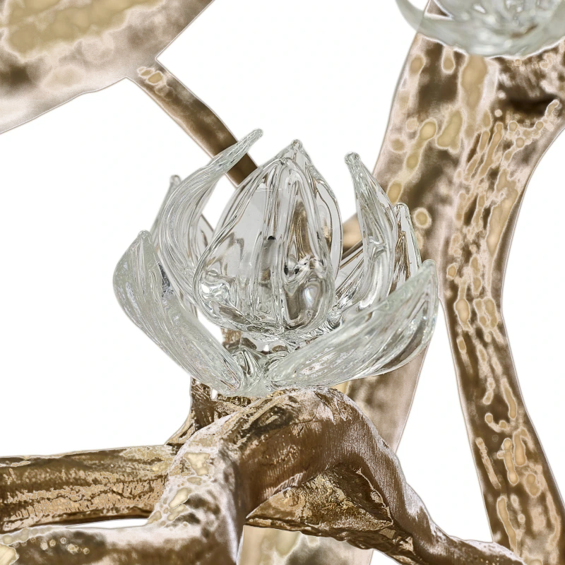 Cherry Blossom dining table, metal, aluminum, glass, clear — Ansicht 2