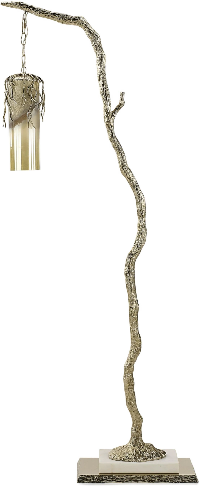 Zen Garden floor lamp, metal, aluminum, stone, marble, metal, brass, glass — View 2