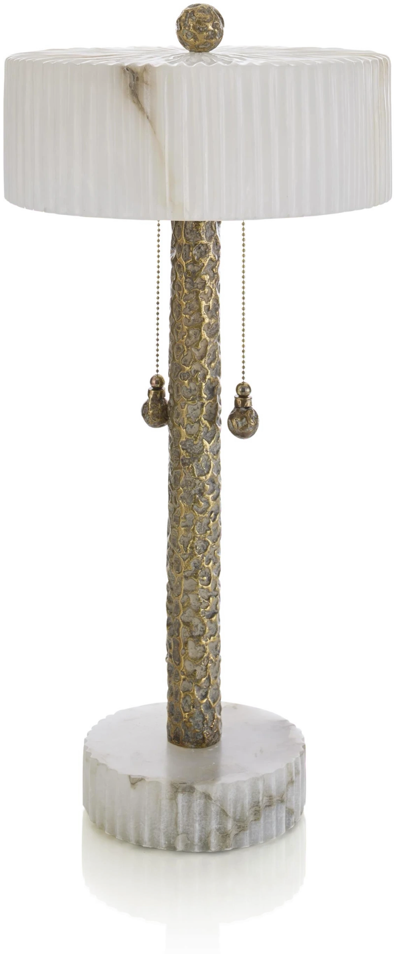 Lucerne table lamp, stone, alabaster, metal, brass — View 2