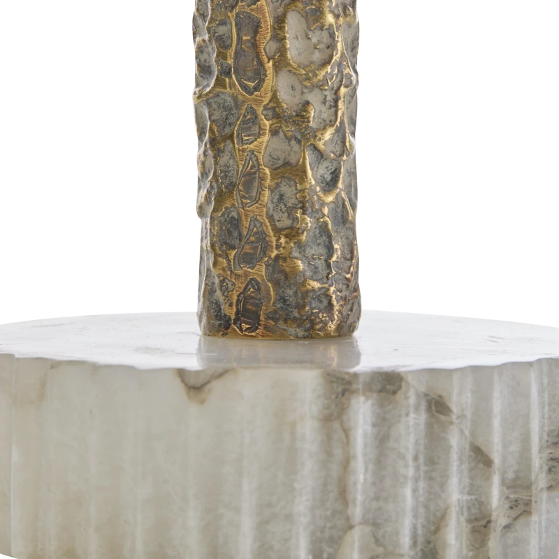 Lucerne table lamp, stone, alabaster, metal, brass — View 4