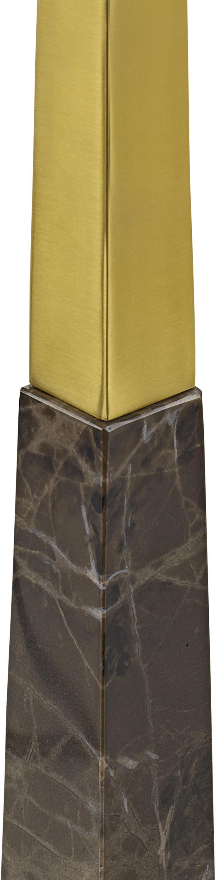 Apex floor lamp, stone, marble, metal, steel, fabric, linen — View 3