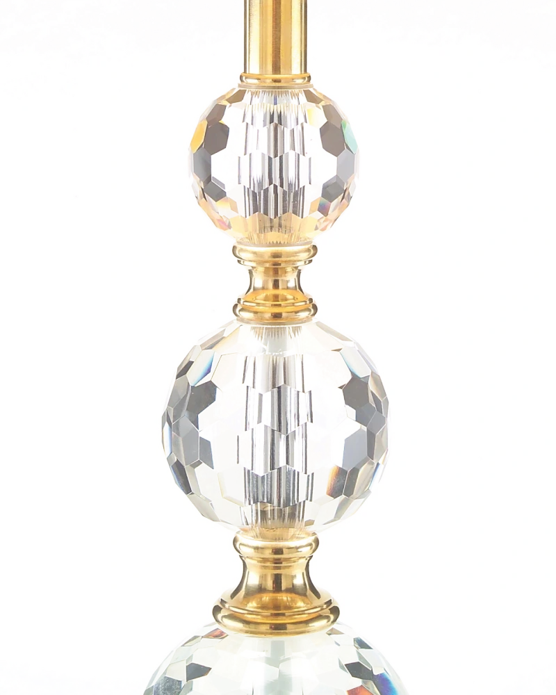 Briolette crystal table lamp, metal, brass, glass, crystal — View 2