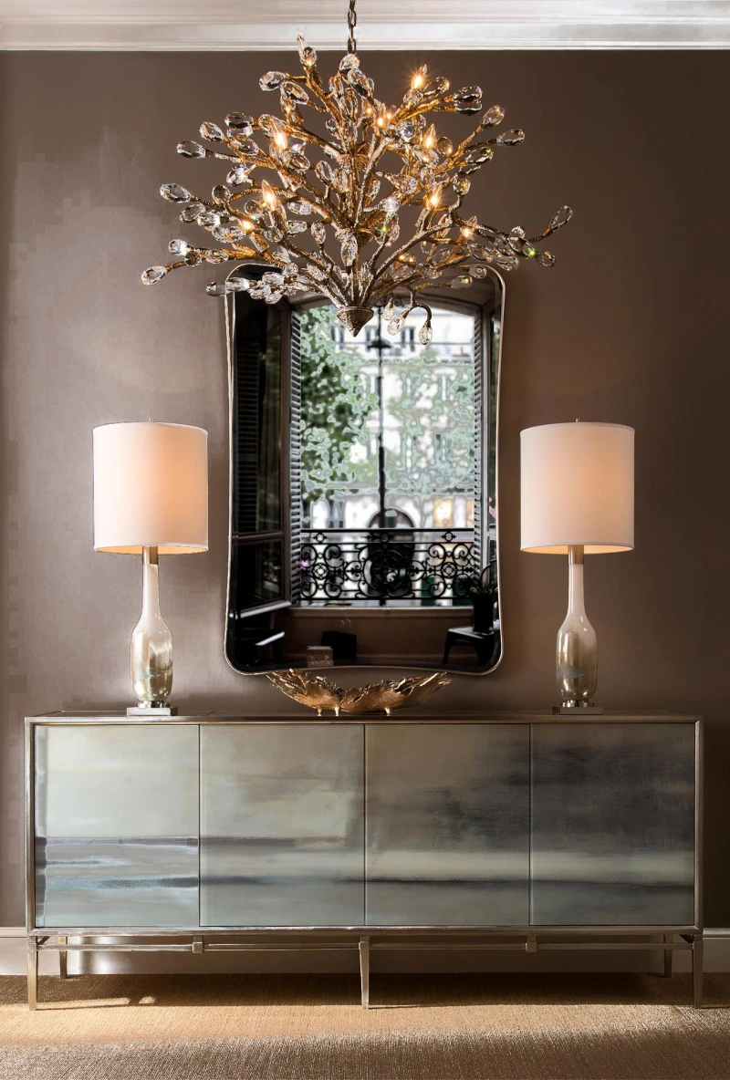 Moran mirror, pewter, mirror, bevel, wood — Veduta 4