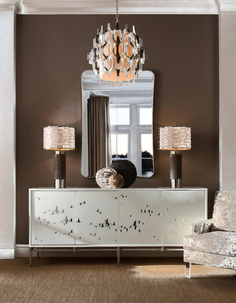 Moran mirror, pewter, mirror, bevel, wood — Veduta 5