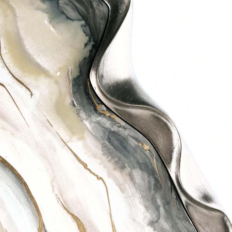 Dirillo mirror, tall grey agate, mirror, bevel — View 2
