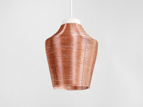 Set of Hand-Braided Copper Pendant Lamps – 3 Unique Shapes