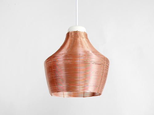 Set of Hand-Braided Copper Pendant Lamps – Tall, Wide, and Fat Variants