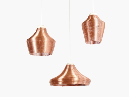 Set of Copper Pendant Lamps – Hand-Braided Modern Craftsmanship